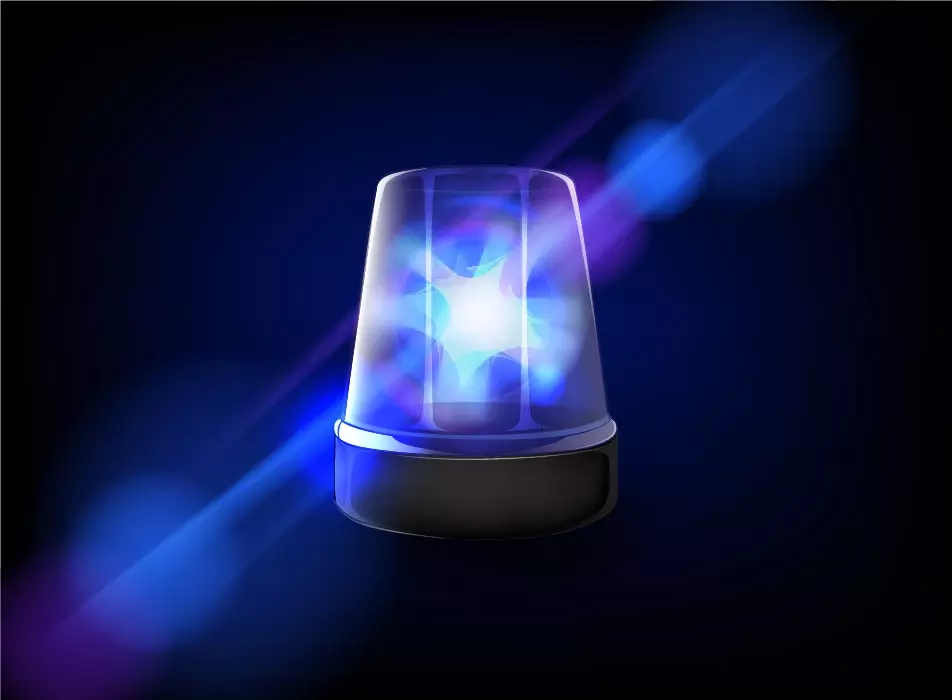 دانلود وکتور چراغ گردان پلیس با نور آبی