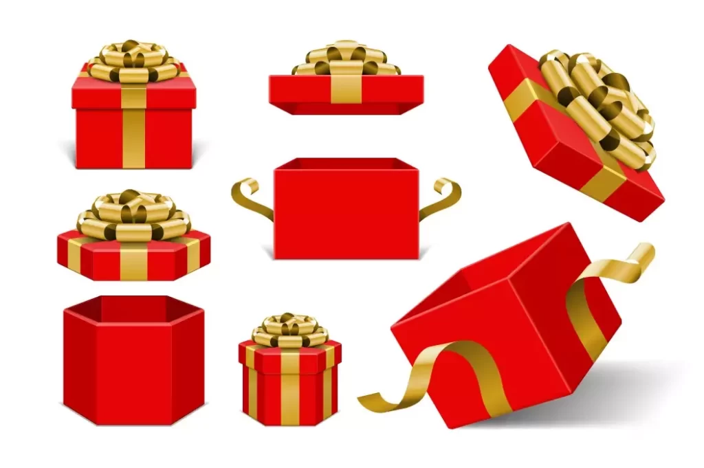 دانلود وکتور جعبه کادو و هدیه قرمز