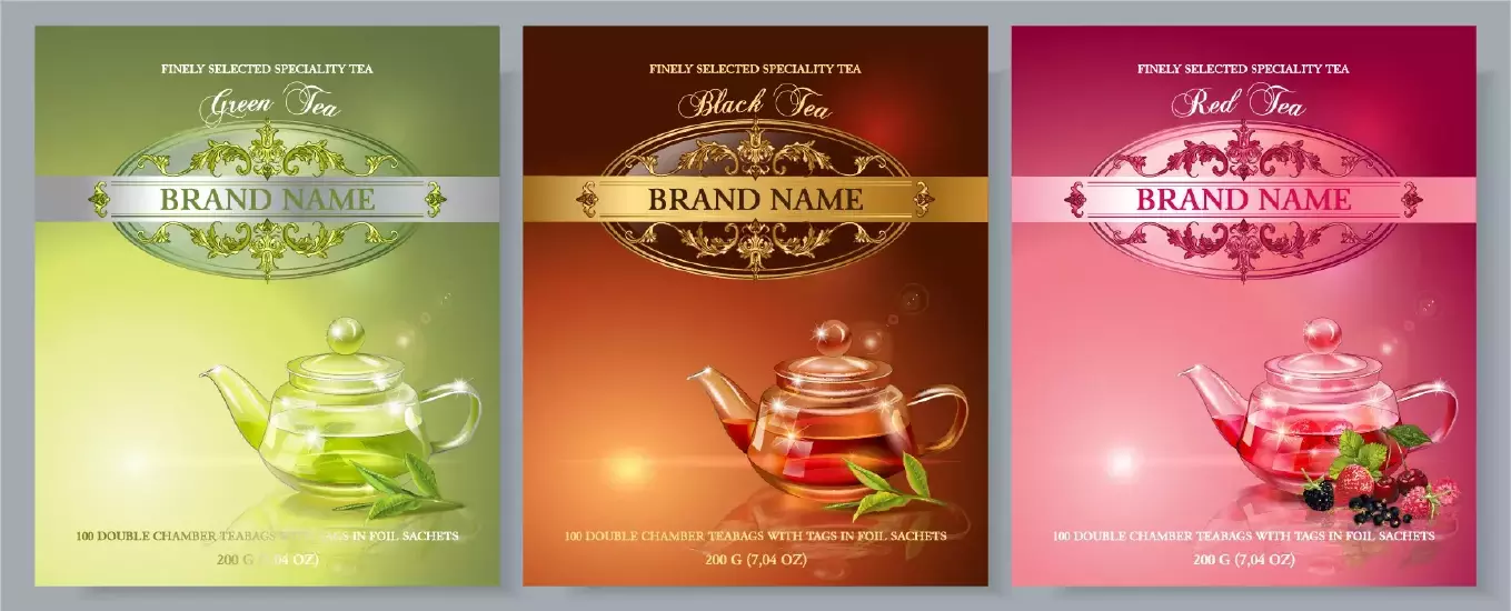 دانلود وکتور قالب آماده تبلیغاتی نوشیدنی چایی