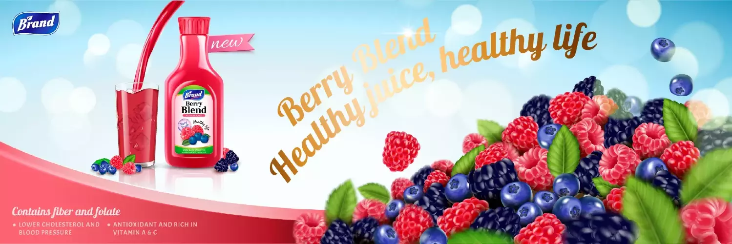 وکتور تبلیغ نوشیدنی واقع بینانه