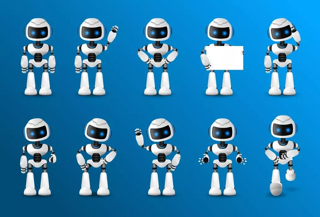 دانلود وکتور مجموعه روباتیک کارتونی هوشمند