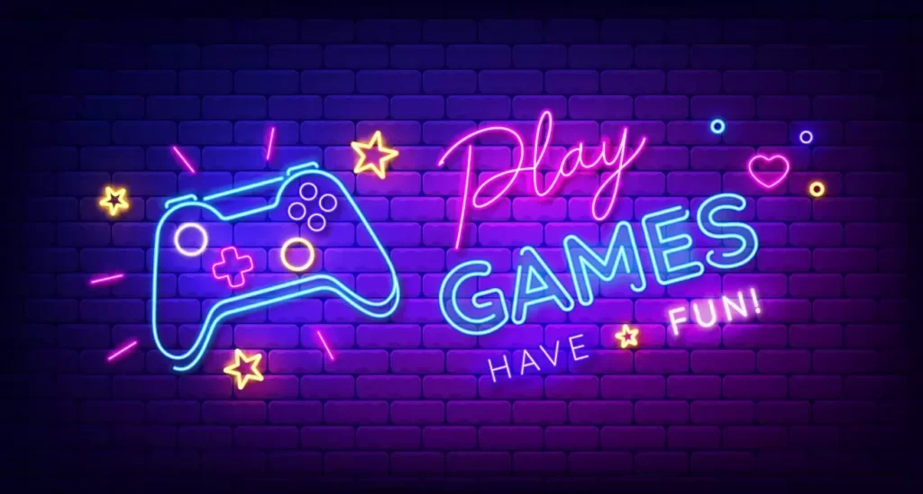 دانلود وکتور پس زمینه نئون گیم و بازی