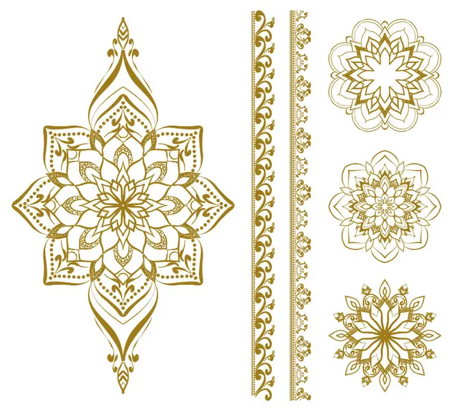 وکتور ست عناصر طراحی طلایی شماره یک