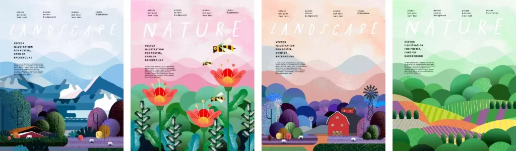 دانلود وکتور قالب آماده طبیعت