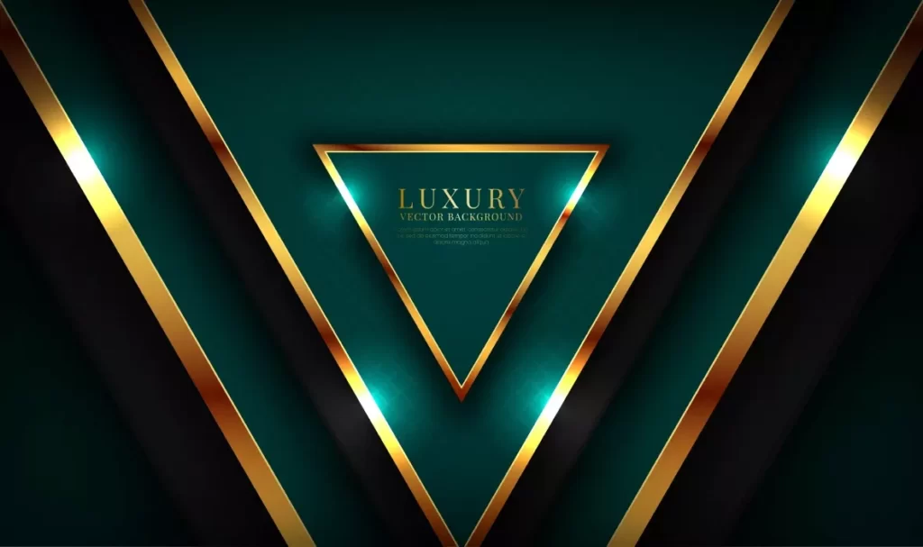 دانلود وکتور زمینه لوکس سبز طلایی