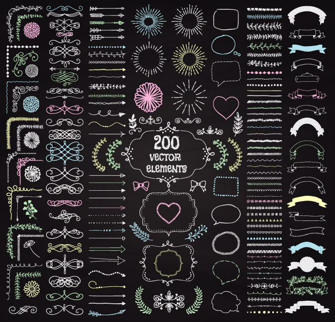 وکتور کلکسیون عناصر طراحی و تزئینی