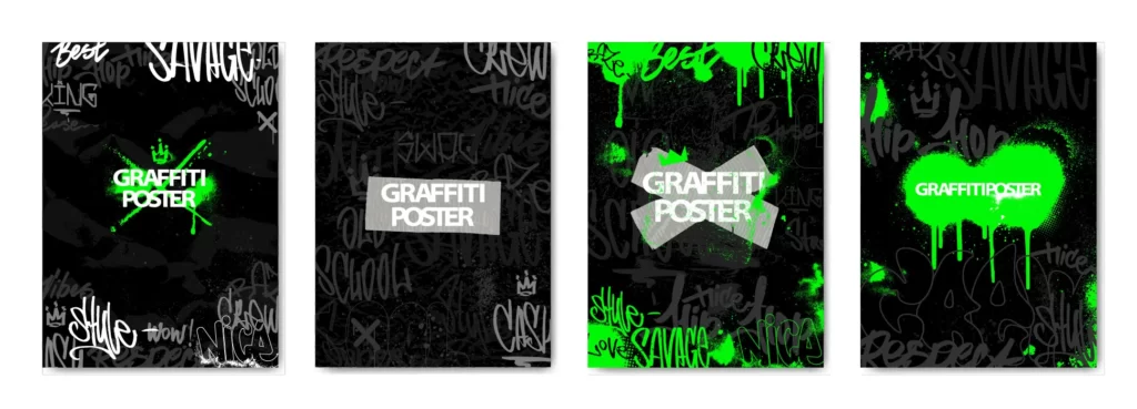 دانلود وکتور مجموعه قالب آماده مدرن گرافیتی