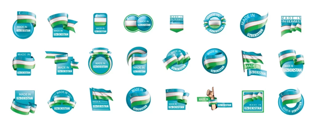 دانلود وکتور کلکسیون پرچم های کشور ازبکستان
