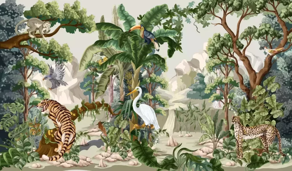 دانلود وکتور طراحی هنری حیوانات جنگل