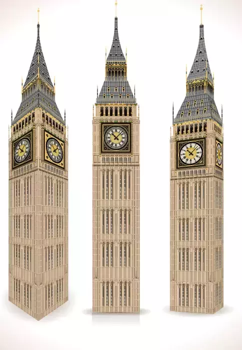 دانلود وکتور ساختمان سه بعدی برج ساعت لندن