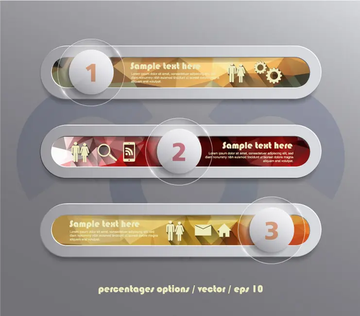 وکتور اینفوگرافیک و المان طراحی با سه مرحله