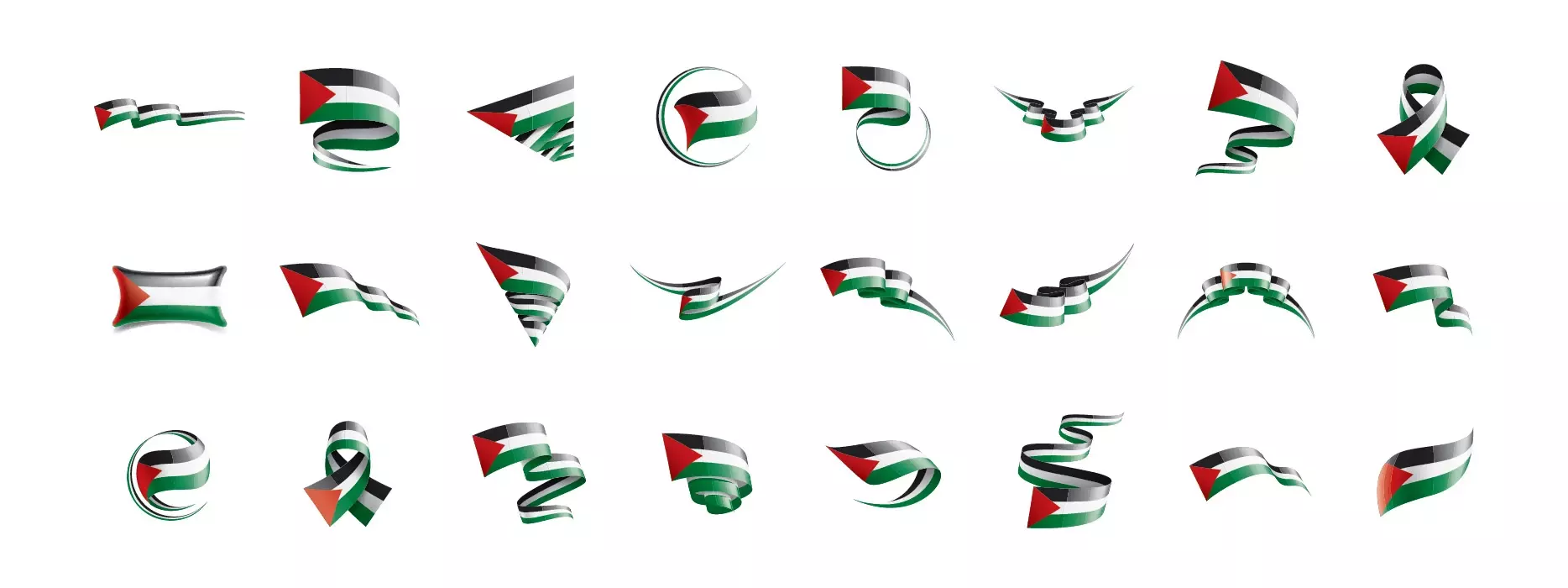 دانلود وکتور کلکسیون پرچم های فلسطین