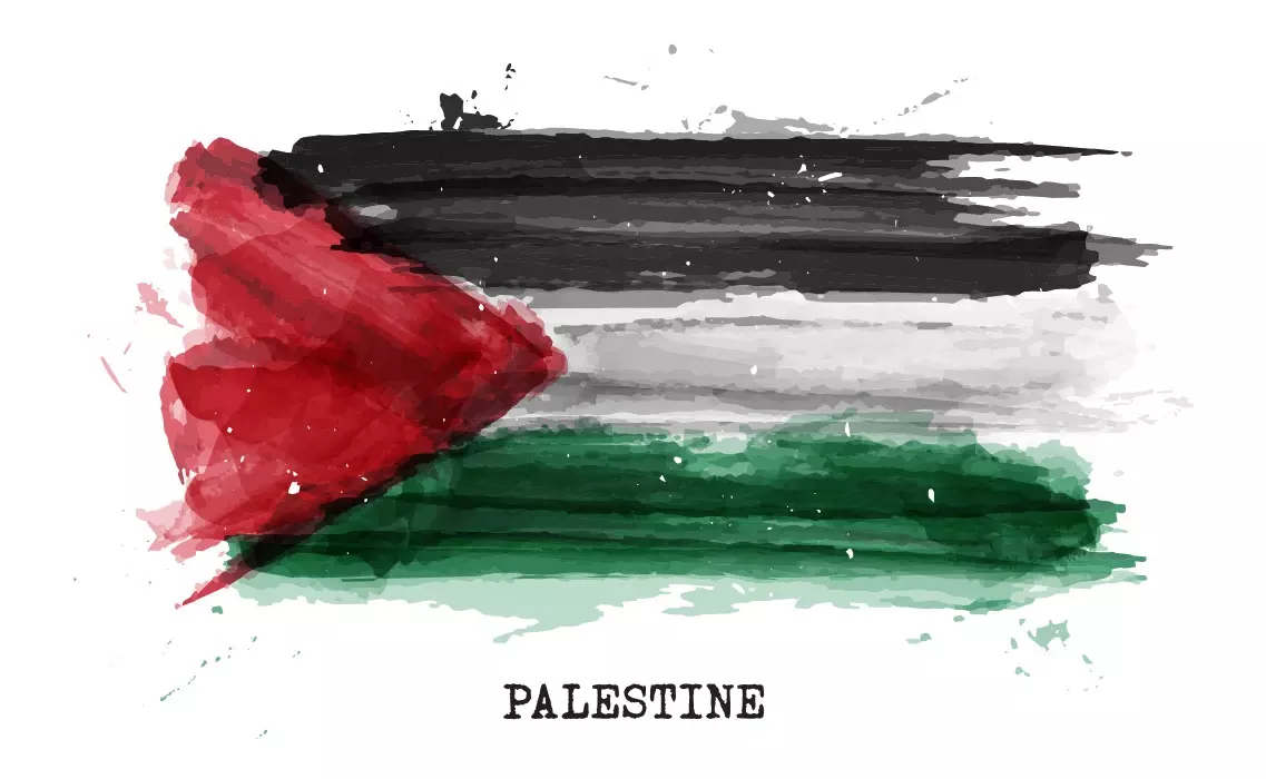 دانلود وکتور طراحی رنگ آمیزی پرچم فلسطین