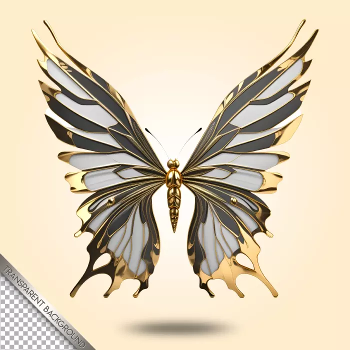 دانلود موکاپ پروانه فلزی طلایی