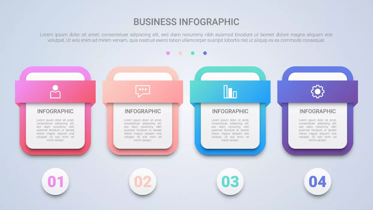 وکتور اینفوگرافیک با چهار انتخاب