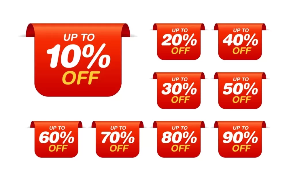 دانلود وکتور ست لیبل تخفیف تجاری