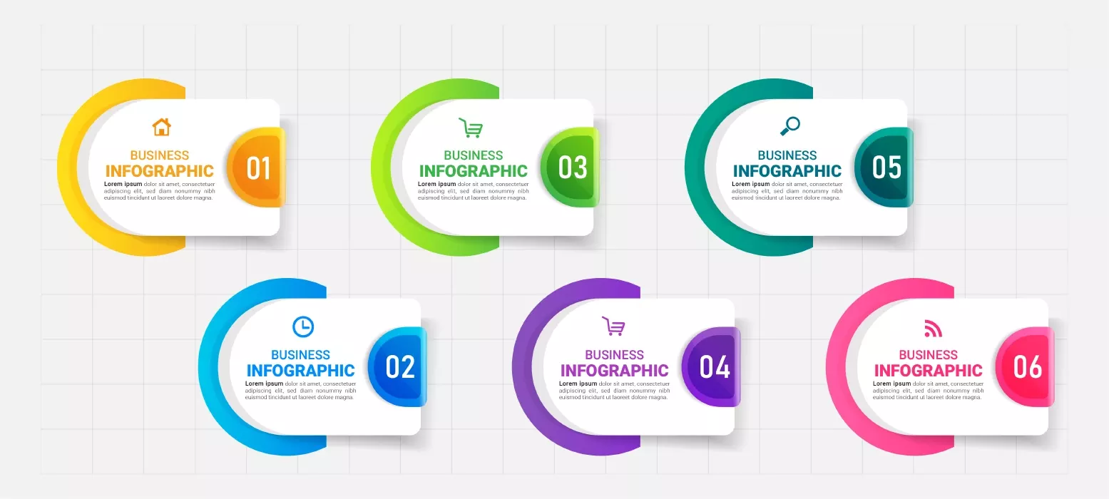 وکتور اینفوگرافیک با شش گزینه