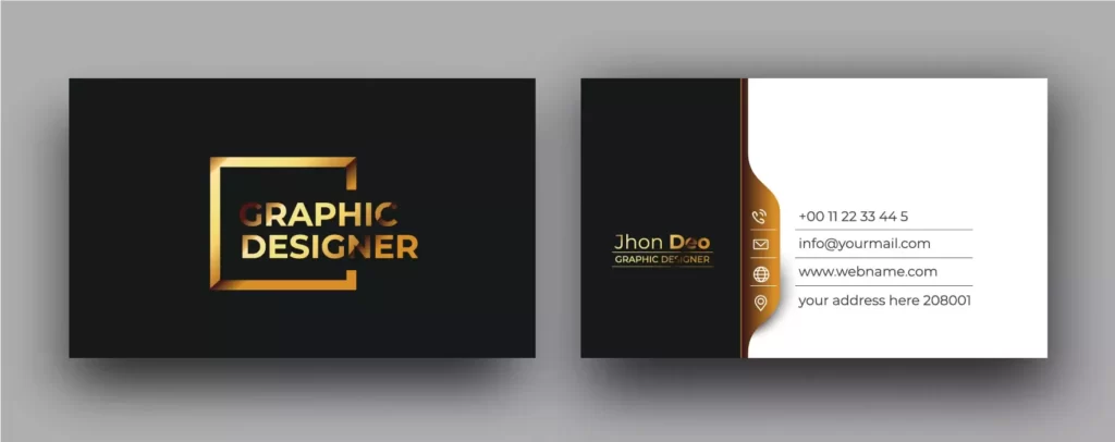 وکتور قالب کارت ویزیت لوکس سیاه طلایی