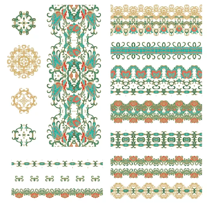 وکتور ست عناصر طراحی سنتی و کادر و حاشیه شماره یک