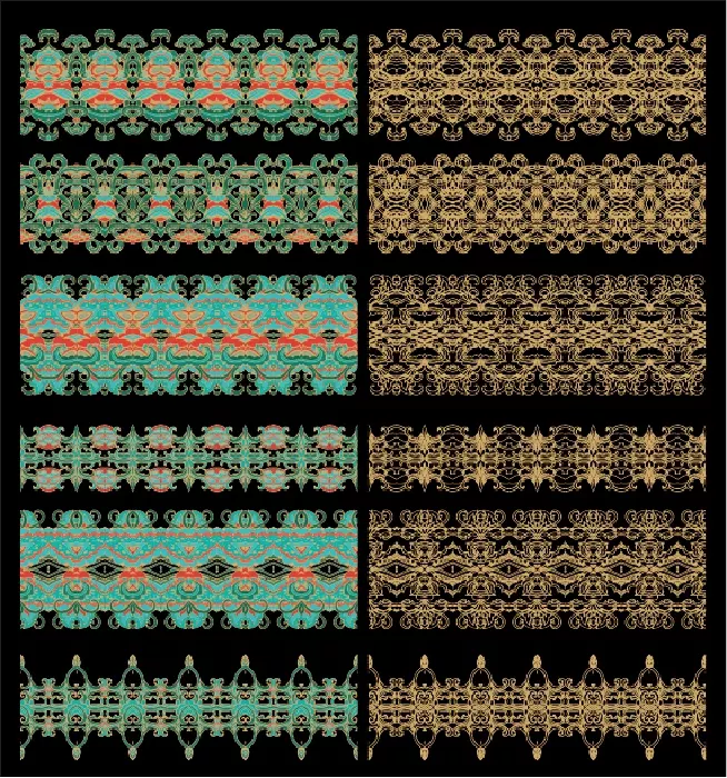 وکتور عناصر طراحی سبک سنتی پترن کادر و حاشیه