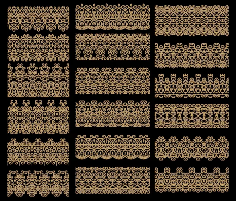 وکتور کلکسیون طراحی های سنتی پترن کادر و حاشیه شماره دو