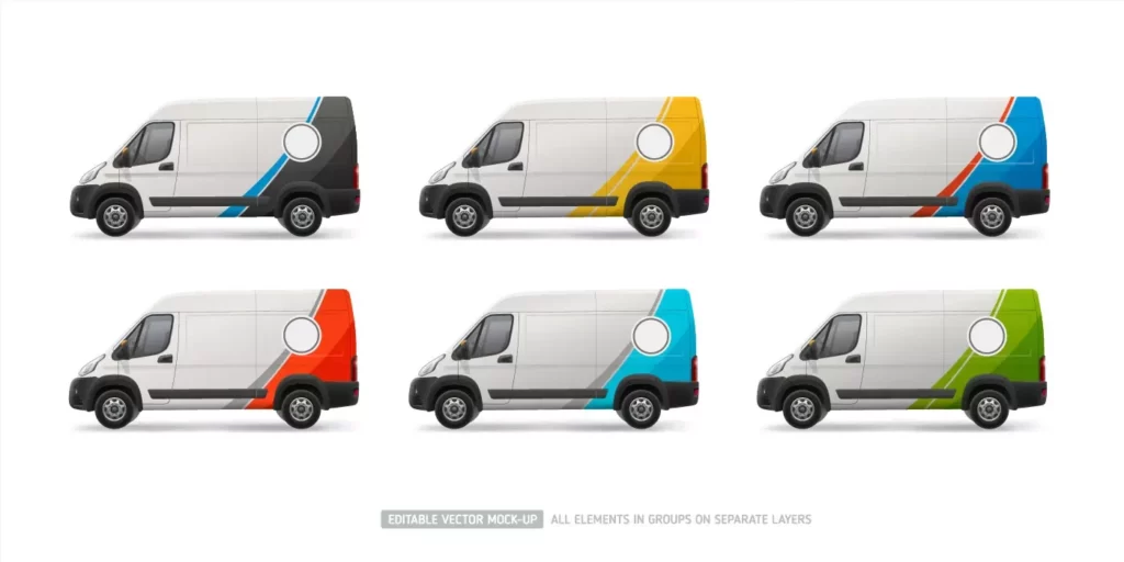 دانلود وکتور مجموعه وسیله نقلیه ون