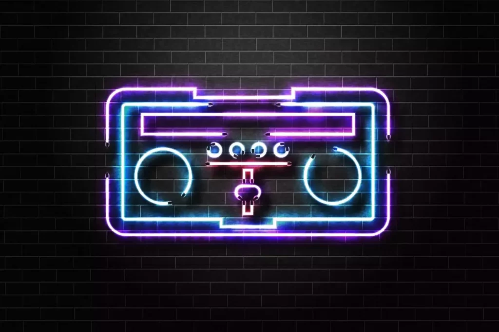 دانلود وکتور نئون ضبط صوت