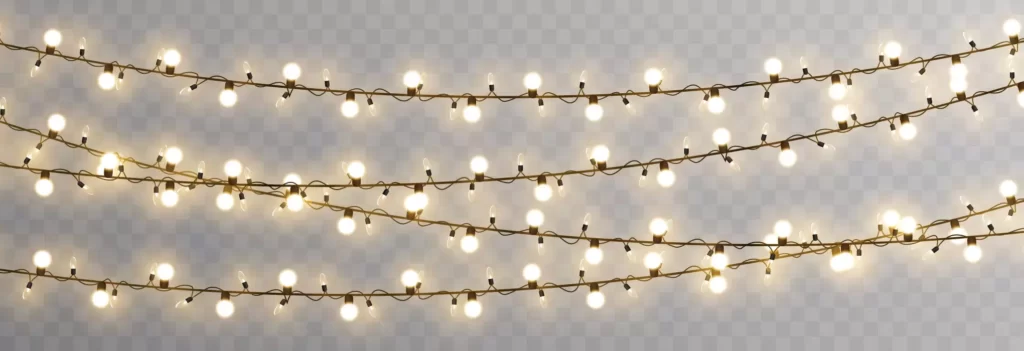 وکتور واقع بینانه رشته لامپ جشن