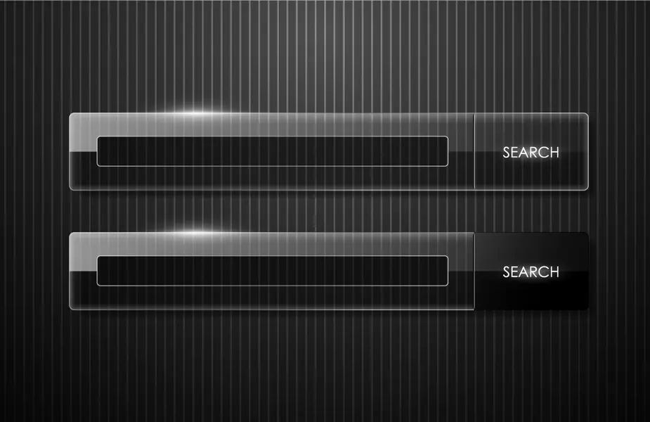 وکتور دکمه شیشه ای جستجو