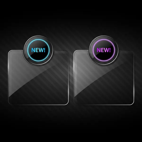 وکتور دکمه شیشه ای شفاف شماره دو