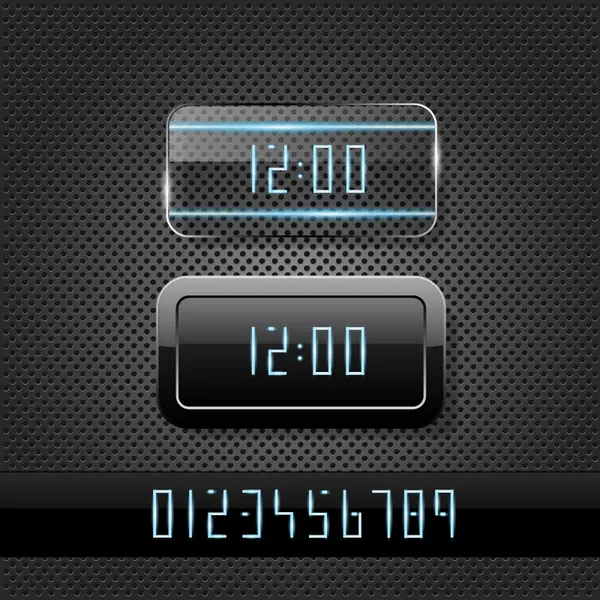 وکتور المان طراحی ساعت دیجیتالی شیشه ای شفاف