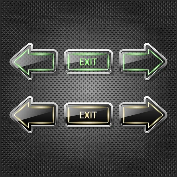 وکتور دکمه شیشه ای شماره چهار شفاف و پیکان