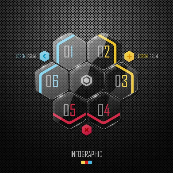 وکتور اینفوگرافیک چند ضلعی شیشه ای شفاف