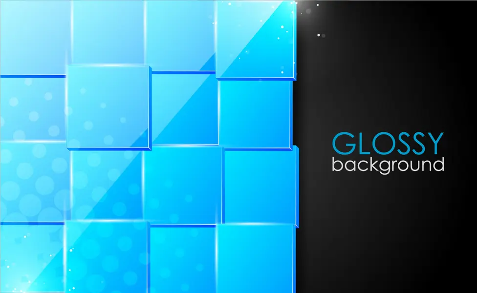 وکتور پس زمینه مدرن هندسی آبی رنگ شیشه ای