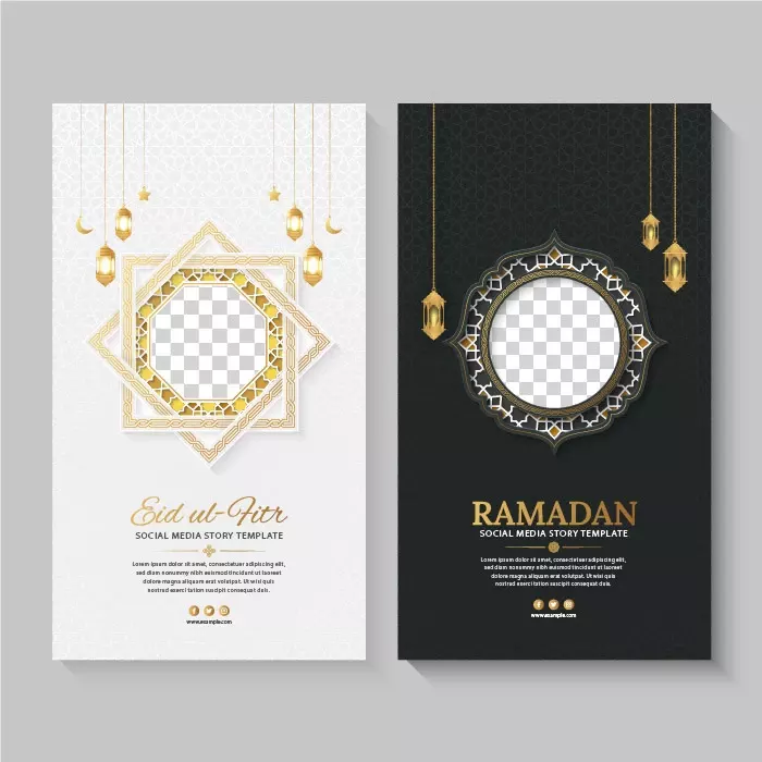وکتور قالب کارت ماه رمضان لوکس