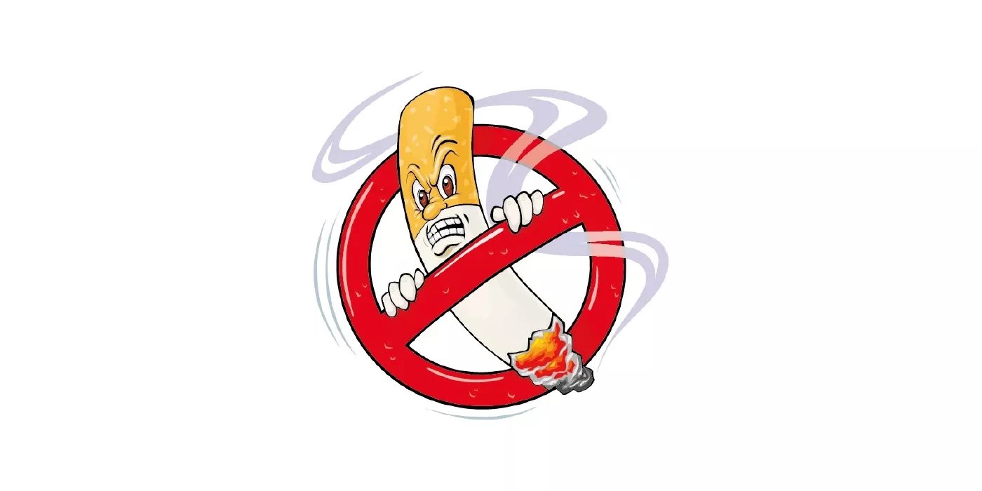 وکتور طراحی کارتونی سیگار کشیدن ممنوع