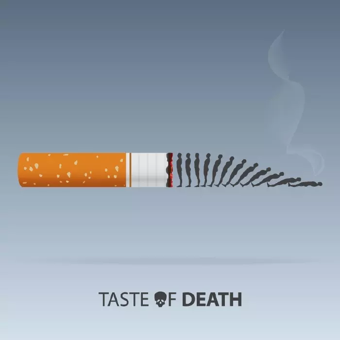 وکتور مفهومی هشدار سیگار و دخانیات