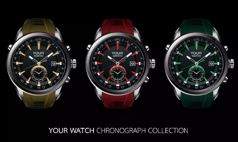 وکتور ساعت های مچی واقع بینانه