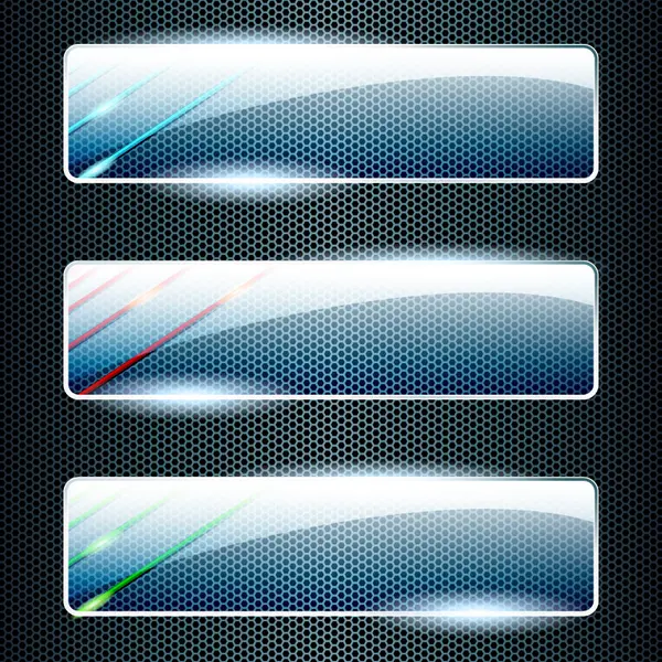 وکتور ست دکمه شفاف شیشه ای