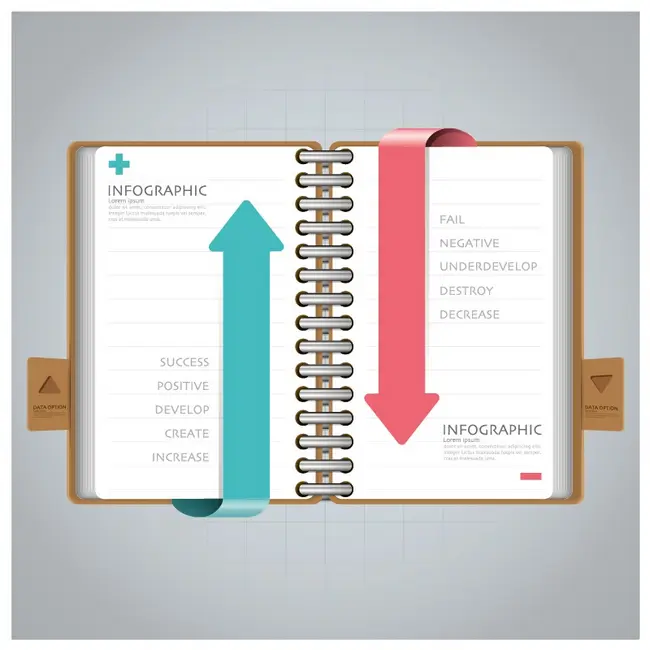 وکتور اینفوگرافیک طرح دفتر و فلش
