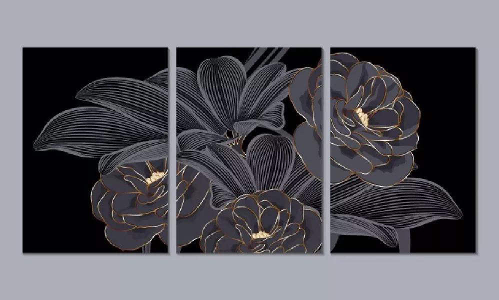 وکتور ست پس زمینه هنری لوکس گل و گیاه