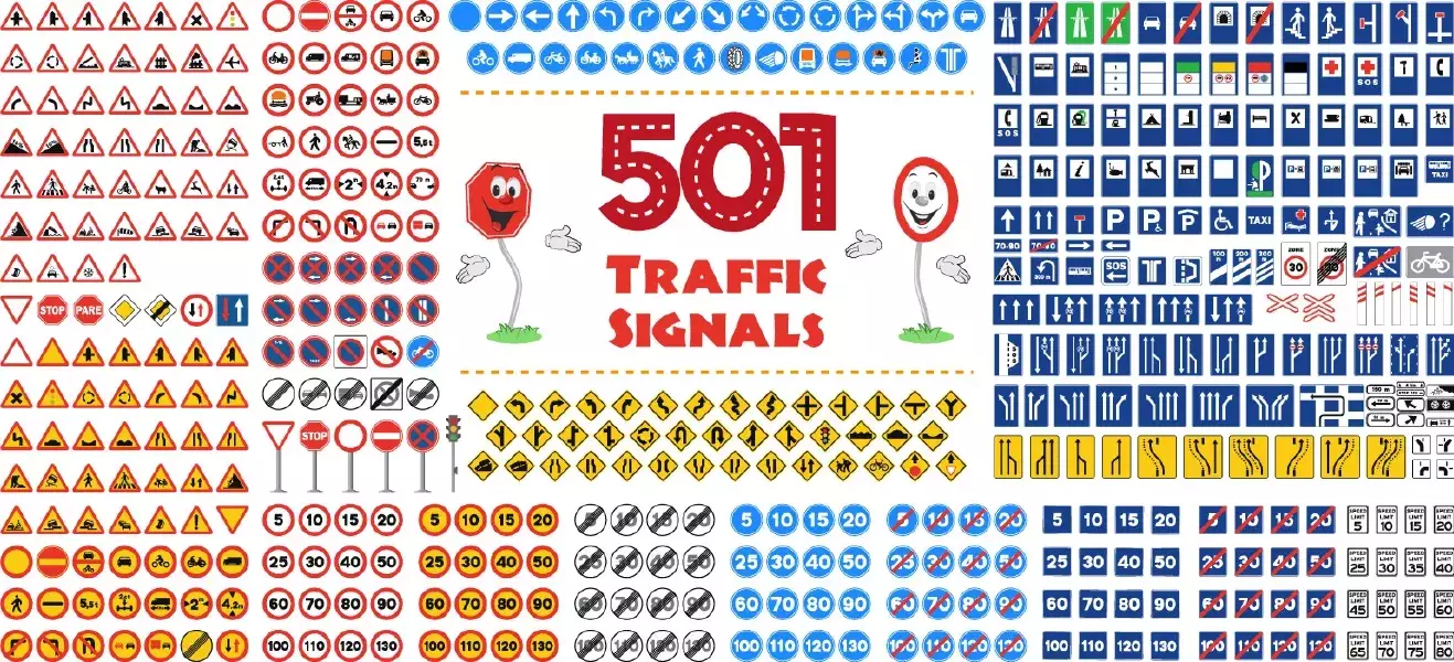 وکتور تابلو های راهنمایی و رانندگی