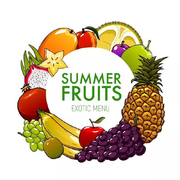 وکتور طراحی بکگراند میوه های تابستان