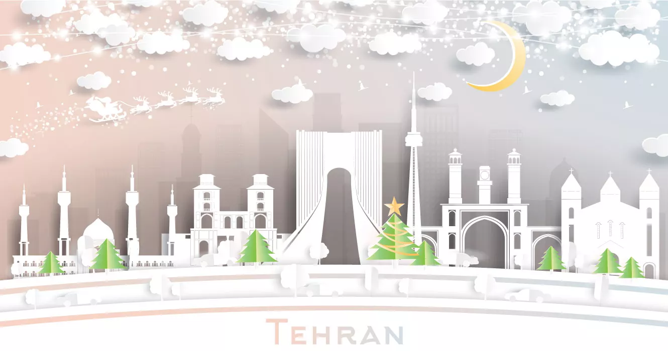 وکتور طراحی شهر تهران طرح کاغذی