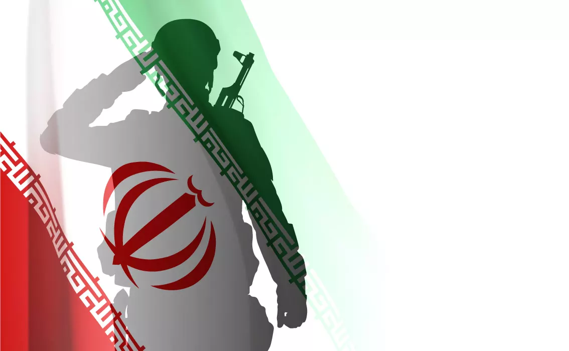 وکتور پس زمینه پرچم ایران و سرباز