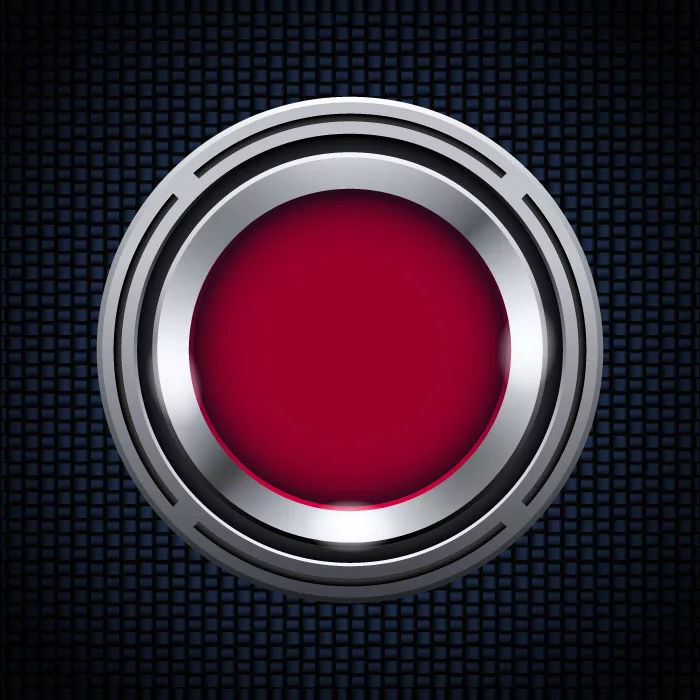 وکتور دکمه فلزی قرمز رنگ در زمینه سیاه