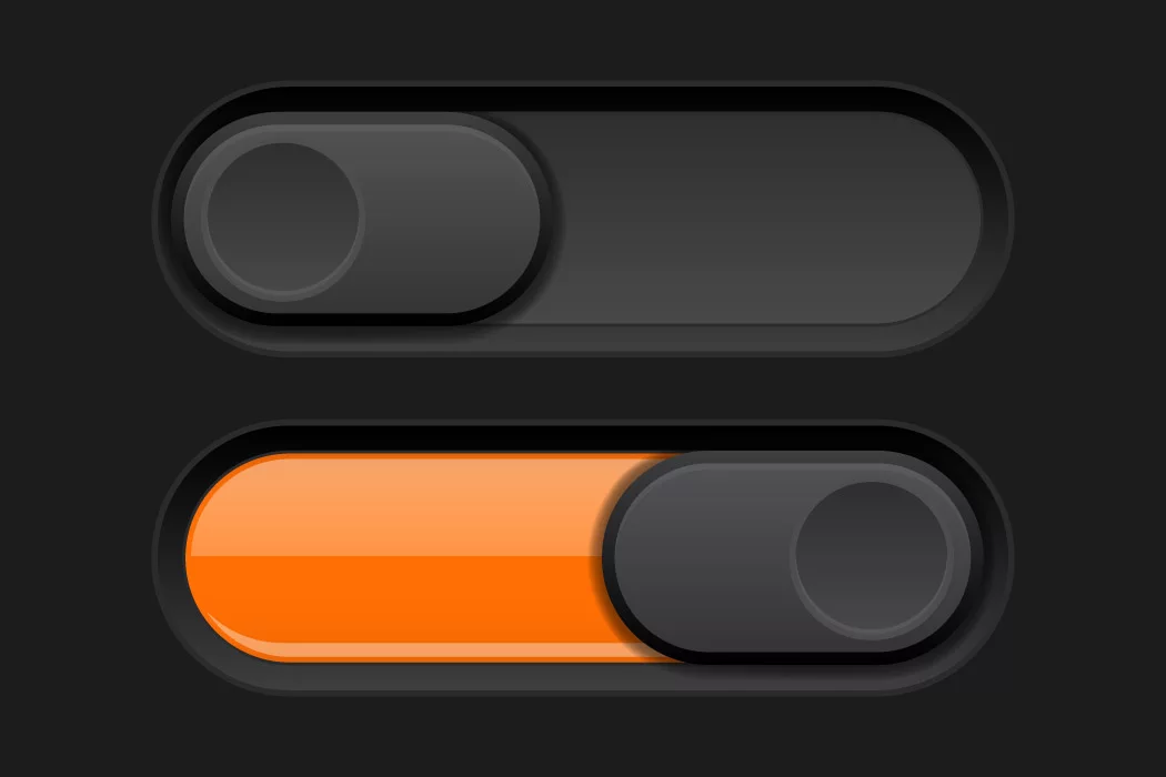 وکتور دکمه سوئیچ سیاه و نارنجی