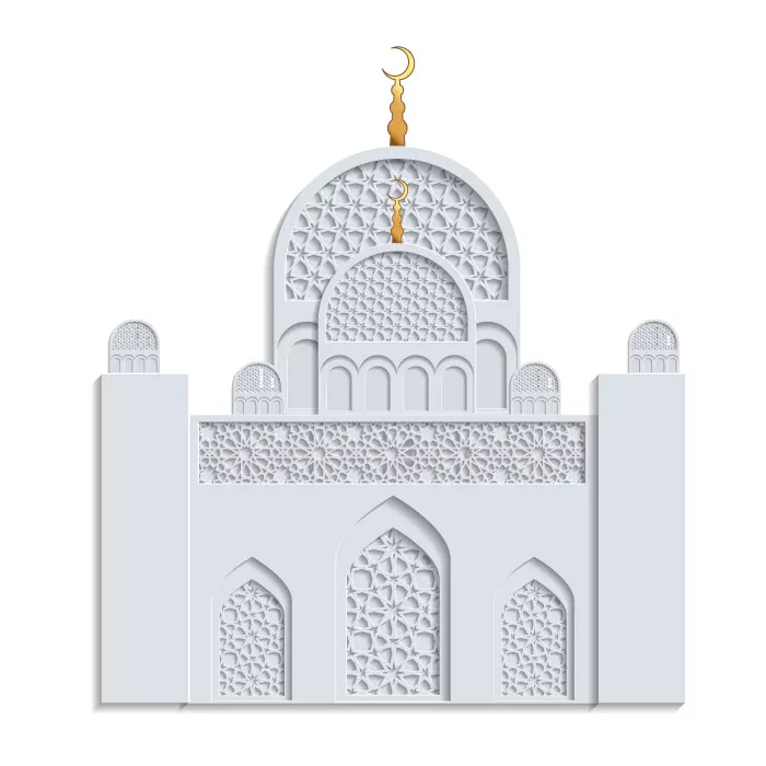 وکتور طراحی سه بعدی ساختمان مسجد و مذهبی