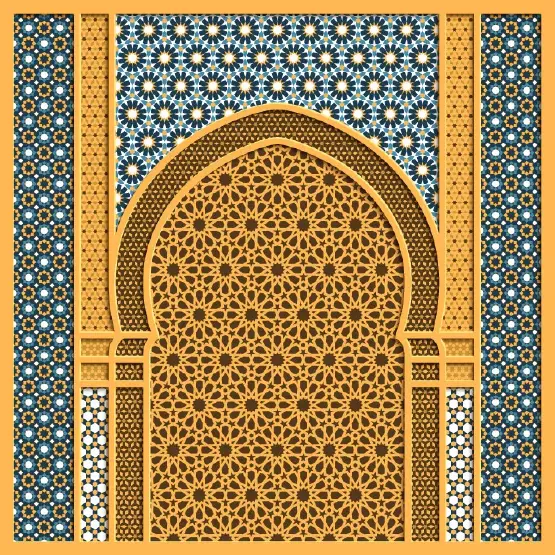 وکتور طراحی پترن اسلامی طلایی شماره یک