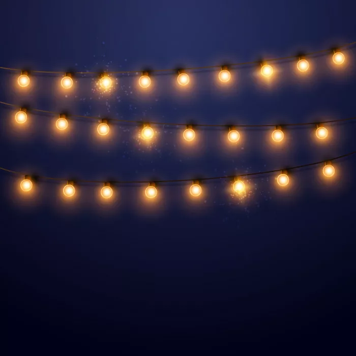 وکتور رشته لامپ های روشن تزئینی